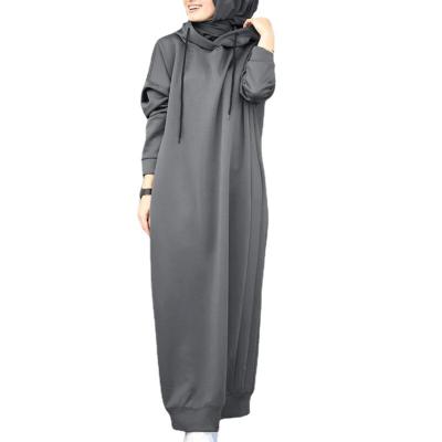 China 2021 Newest Design Spring Loose Hooded Women's Autumn Spring Long Sleeve Dress Thick Warm Dress 211110259R Muslim 211110259R for sale