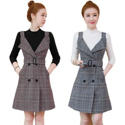 China Anti-pilling anti-pilling new 2021 autumn/winter dress socialite suit wool middle long knitted bottom two-piece set for sale