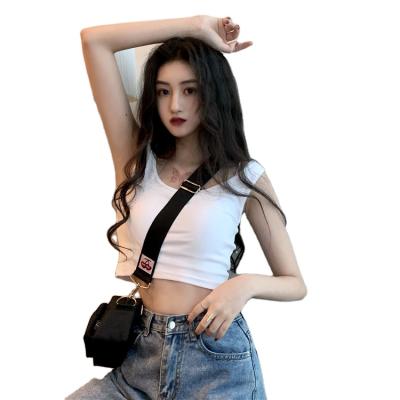 China Wholesale Women's Summer V-Neckline Breathable V-Neck Tops Casual Solid Color Vest Clothing Sleeveless Warm Slim Vest for sale