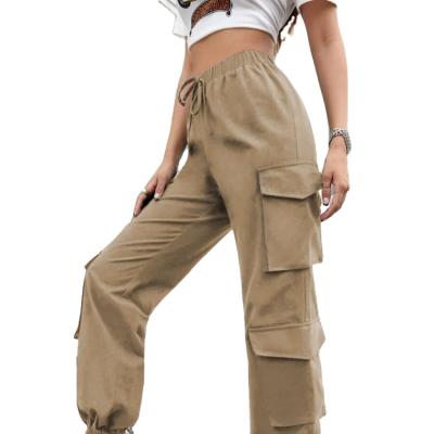 China anti-wrinkle anti-wrinkle women's sports pocket fashion women 2021 new jogger street track pants casual loose long pants for sale