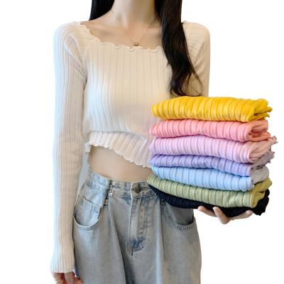 China Wholesale Anti Shrink Soft Chic Shorts Long And Sheath Girl Sweater Style Top Loose Bottom Slim Sweater Knit Sweater for sale