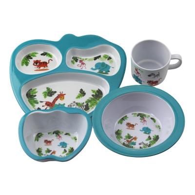 China Apple shape melamine disposable dinner sets for baby melamine tableware melamine dinner set for sale