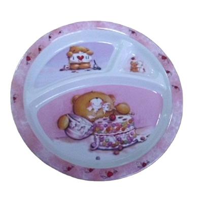 China Disposable Custom Kids Bamboo Plates Kids Cartoon Tableware Dish Plastic Dish For School Restaurant Home for sale