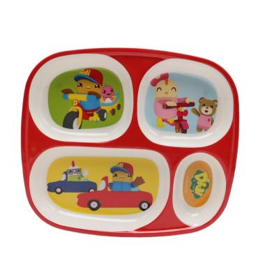 China 4 Compartment Melamine Plate Customized Melamine Dish Custom Printing Contemporary Kids Divided Plates Kids for sale