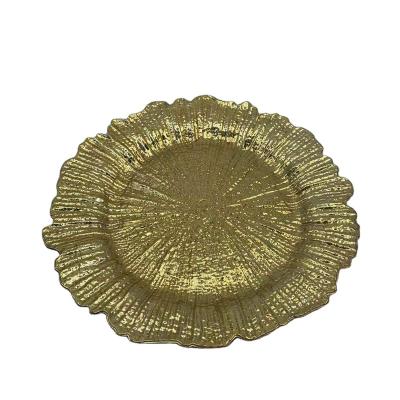 China Pursuit Dish Confirmed Reusable Wedding Rose Gold Charger Plates Wedding Decoration Gold Sliver for sale