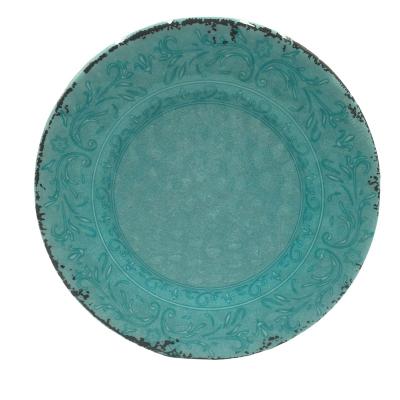 China LFGB Standard Melamine Dishes Custom Printing 100% Melamine Dinnerware Plate Hammered Melamine Round Surface Dishes for sale