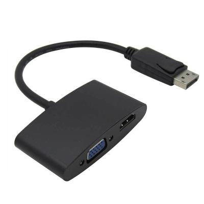 China Zwarte Displayport-Kabel 2 - binnen - 1 Displayport aan VGA-de Adapter van de Kabelreis Te koop