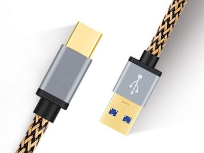 China Nylon Braided High Speed USB3.0 USB Type-C Cable 10 Ft / 3 Meters Aluminum Housing for sale