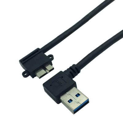 China Gerades winkliges Platten-Berg-Kabel A.M. To Micro B M USB 3,0 mit Schraube zu verkaufen