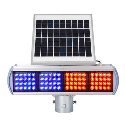 China High Visible Solar Traffic Roadside Light Red Blue Double Sided Warning Light for sale