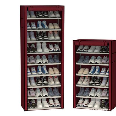 China Modern Minimalism Customized Multi-Layer Folding Non-woven Dustproof Storage Border Shoe Rack Simple Assembly Shoe Cabinet Cloth Shoe Cabinet for sale