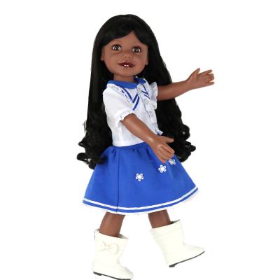 China Realistic Black Silicone Dressing 45cm Full Body Silicone Babies Doll Toys Gift Variable Handmade Reborn American Vinyl Dolls for sale