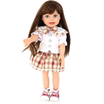 China Changeable Dressing 18 Inch Full American Doll Silicone Vinyl Bebe Reborn Girl Cute Reborn Toys for sale