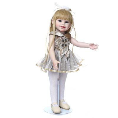 China 18 Inch Girl Vinyl Changeable Body Princess Dress Full Body Lifelike American Baby Doll Up Dolls Bebe Reborn Playmate Children Gift for sale