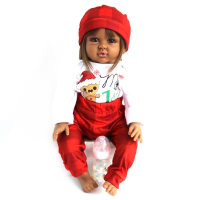 China New Design 22 Baby Doll Reborn Newborn Baby Clothes Changeable Handmade Black Realistic Silicone Vinyl for sale