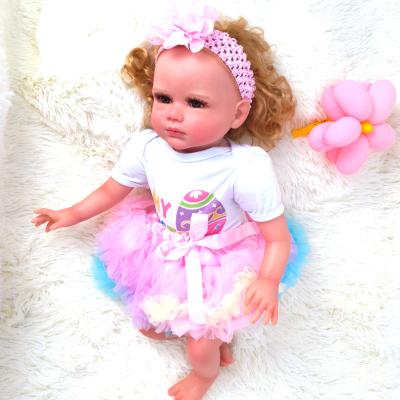 China 2021 New Fashion 55CM Toddler Dolls Changeable Reborn Soft Body Cloth Hand-detailed Painting Hand Rooted Hair Reborn Babies Doll For Girls for sale