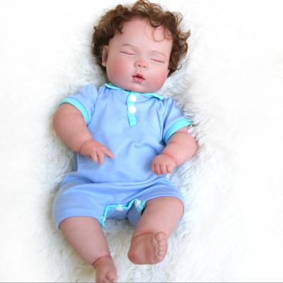 China Changeable Clothing 18 Inch Full Body Silicone Reborn Baby - Girl Bebe Doll Reborn Doll Hand-rooted Curly Hair Dolls for sale