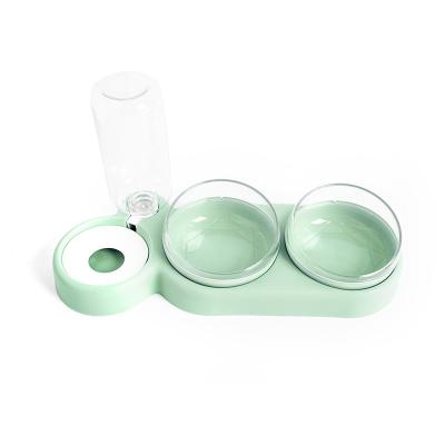 China Automatic Drinking Water Anti Upset Automatic Food Basin Lovely Pet Feeding Double Bowl for sale