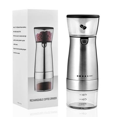 China 1-5 Cups PORTABLE USB Coffee Bean Grinder Stainless Steel Portable Adjustable Mini Grain Grinder Electric Rechargeable Household for sale