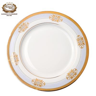 China Sustainable Flower Round Dishes Dinnerware Set Handmade Design for sale