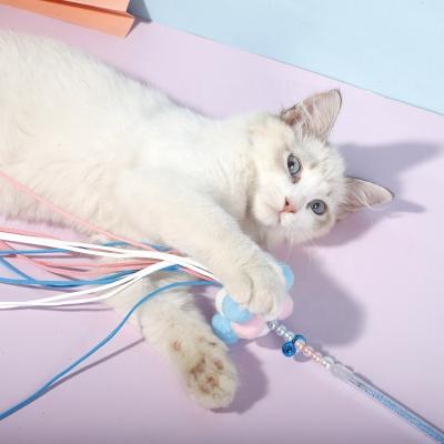 China Hot Selling Funny Riddle Viable Cat Stick With Feather Tassel Of Goods 40cm for sale