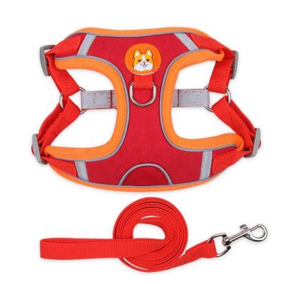 China Sustainable Hot Selling Stylish Reflective Multi Color Dog Leash Harness for sale