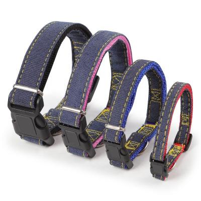 China Popular Denim Fabric Viable Hot Selling Multicolor Dog Harness Leash For Small Medium Dogs for sale