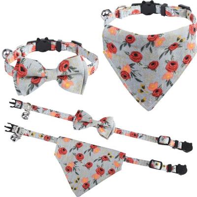 China Thoughtful Latest Retractable Bow Tie Adjustable Detachable Dog Collar With Bell for sale