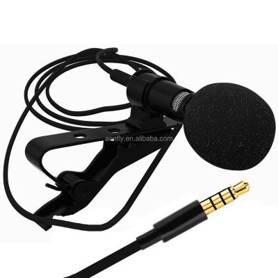 China Hands Microphone Netting 3.5mm Port Free Lapel Microphone , Lavalier Microphone for sale