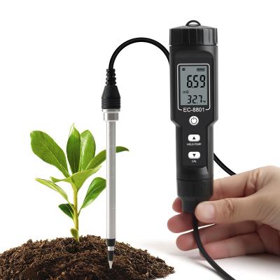 China Waterproof Digital EC Soil Tester Temperature Meter Automation Measuring Instrument Analysis For Testing Garden Farm Planting EC-8801 for sale