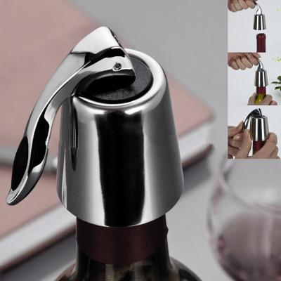 China Non Spill Reusable Stainless Steel Wine Stopper Red Wine Bottle Stopper Vacuum Closed Wine Cap Plug 5.5 x 4.0cm Bar Tools for sale