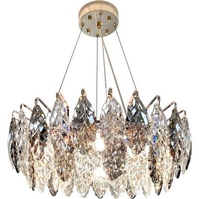 China Living room post modern luxury crystal chandelier dining room simple leaf-shaped chandelier for villa bedroom for sale