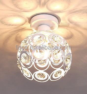 China Wholesale Price Ready Stock White Metal Ceiling LED Outdoor Decorative Mounted Crystal Lamp for Corridor for sale