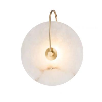 China Contemporary Modern Marble Led Wall Bedroom Lamp Home Decor Wall Scone Shade LED Light Fixture For Home Decor Bedroom Gold Lamps for sale