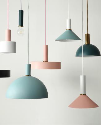 China Modern Simple Nordic Post Lamp DIY Pendant Lamp Creative Hanging Macaron Dining Pendant Lamp for sale