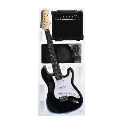 China Material Manufacturer Wholesale Unisex Beginner Environmental Black Color Electric Guitar One Set for sale