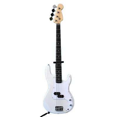 China Environmental Materials Manufacturer Supply Electric Bass White Color 4 String PB For Beginner Paulownia Body Maple Neck Fast Shipping for sale