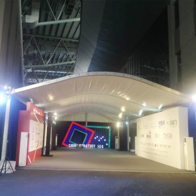 China Brand Event 10MX20M Aluminum Frame PVC Coated Polyester Curved Tent For Events for sale