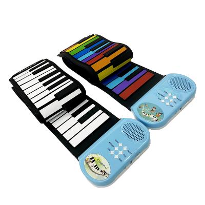 China Music Rainbow 49 Key Portable Preschool Learning Soft Roll Up Electronic Piano Keyboard Kids Play Toy Kick N Piano for sale