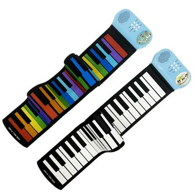 China 49 Key Battery Operated Musical Piano Toy Hand Roll Folding Instruments Electronic Piano Keyboard for sale