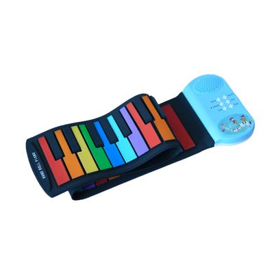 China Colorful Rainbow Material Eco-friendly M49 Foldable Kids Toy Piano Keyboard 49 Keys Digital Roll Up Piano for sale