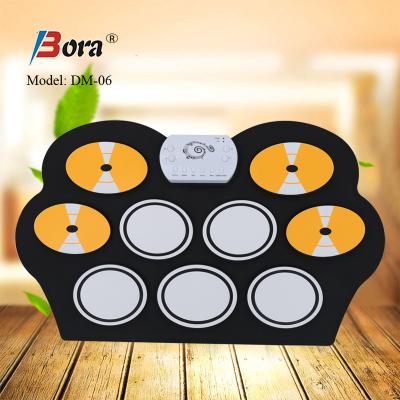 China Protective Rolled Digital Silicone Bora Silicone USB Drum Kit Electronic Drum Set for sale