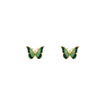 China 925 TRENDY silver simple butterfly earrings for female Korean earrings for sale