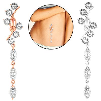 China FASHIONABLE 2020 hot sale new zirconia inlaid navel chamfer zircon navel ring creative body jewelry for sale