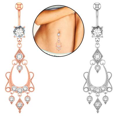 China 2020 New Trendy Navel Ring Microset Zircon Umbilical Loop Umbilical Ring Sting Body Jewelry for sale