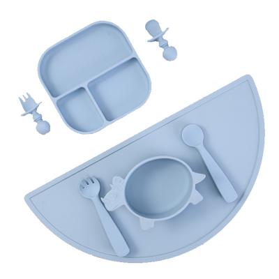 China BPA Free BPA Free Food Grade Baby Silicone Feeding Suction Plate Bowl Feeding Set Gift Box Package for sale