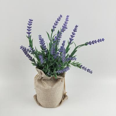 China Factory Wholesale High Simulation Home Decor Lavender Artificial Potted Supply for sale