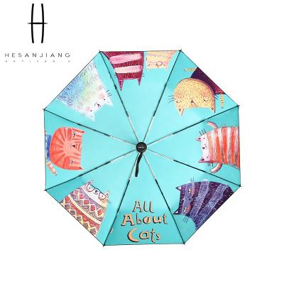 China New Style Product Folding Umbrella Sun Protection 3 UV Umbrella Ladies Folding Umbrella With Full Color Printing for sale