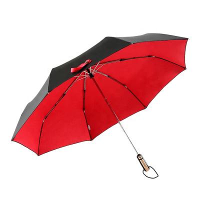 China All In 1 Automatic Folding Windproof Umbrella Big 3 Double Layer Custom Logo Printing for sale