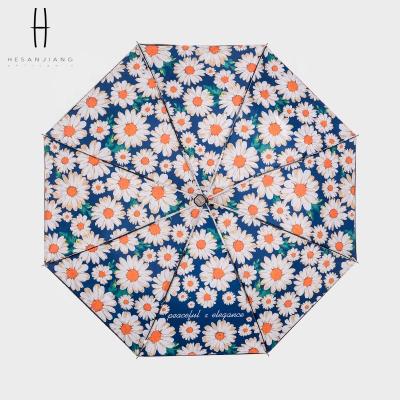 China CLASSIC Chromatic Folding Umbrella Double Layer Daisy Pattern Sun Umbrella Small Size UV ​​Protection for sale